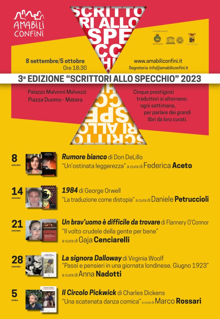 SCRITTORI ALLO SPECCHIO 3ª edizione, dall'8 settembre al 5 ottobre. Primo appuntamento con la traduttrice FEDERICA ACETO scrittori