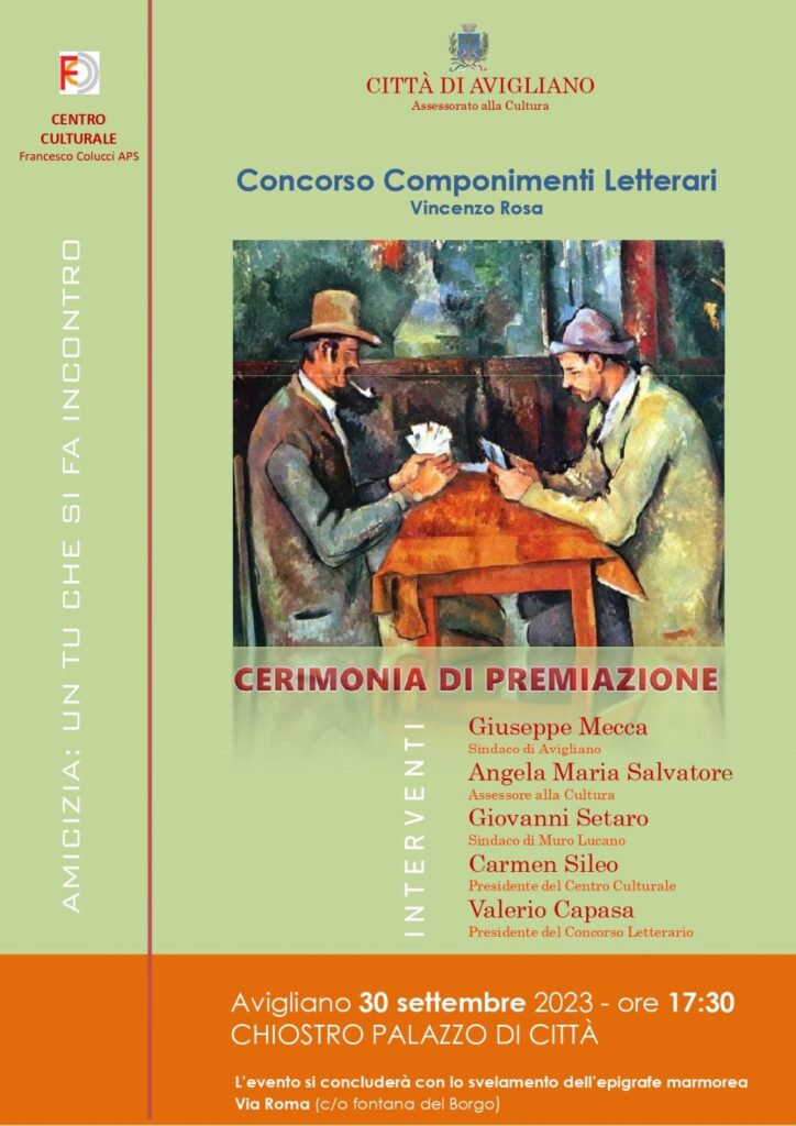 Concorso letterario Vincenzo Rosa ad Avigliano Concorso