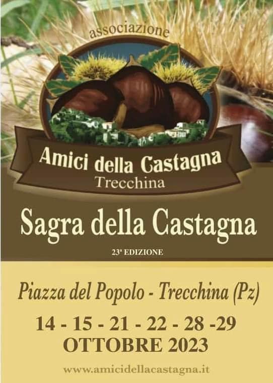 LA 23^ SAGRA DELLA CASTAGNA A TRECCHINA SI ALLUNGA A TRE FINE SETTIMANA DI OTTOBRE Sabato e domenica 14-15, 21-22 e 28-29 sagra
