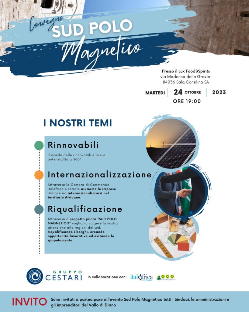 Sud Polo Magnetico: incontro domani a Sala Consilina sud