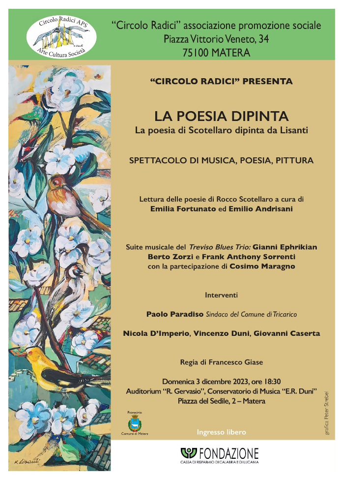 Domenica, 3 dicembre 2023 – ore 18.30Auditorium “Gervasio”, Piazza Sedile - Matera auditorium,gervasio,matera
