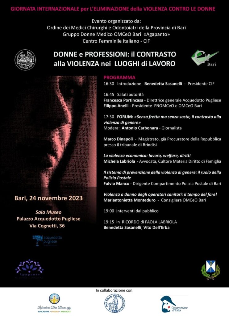 DONNE E PROFESSIONI: IL CONTRASTO ALLA VIOLENZA NEI LUOGHI DI LAVORO - CONVEGNO A BARI professioni,violenza