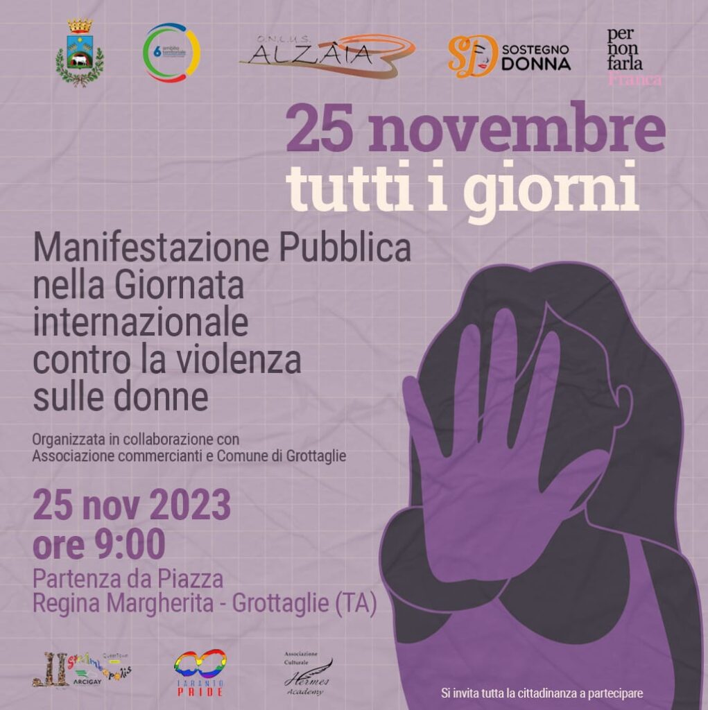 Giornata per l’eliminazione della violenza sulle donne:tutte le iniziative di Alzàia giornata,violenza