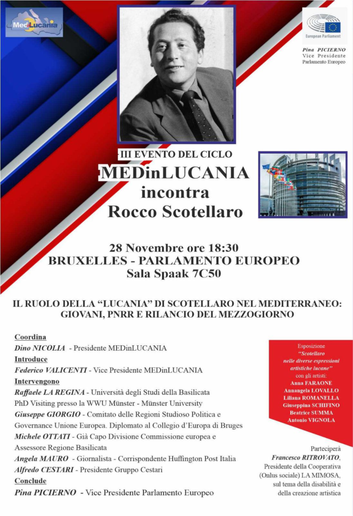 Medinlucania, Scotellaro, giovani lucani e la Basilicata che si evolve: se ne parlerà domani a Bruxelles presso il Parlamento europeo medinlucania,scotellaro,basilicata,parlamento europeo