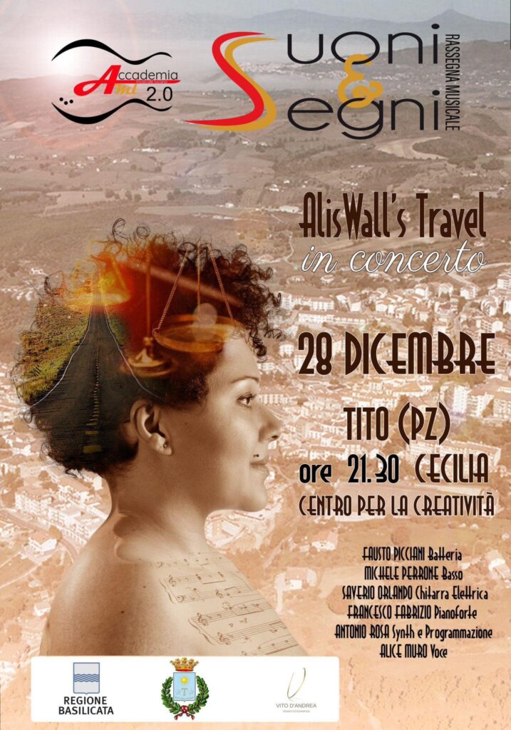 Il viaggio musicale di Alice Muro fa tappa a Tito. Appuntamento giovedì 28 dicembre, alle 21:30, al Centro per la Creatività Cecilia viaggio,musicale