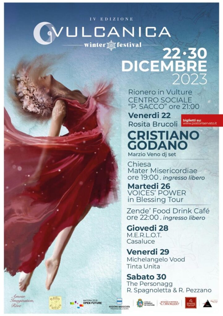 Dal 22 al 30 dicembre la musica invade Rionero in Vulture con cinque sere di musica dal vivo dicembre