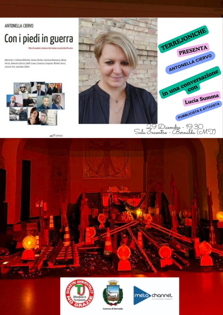 TerreJoniche - "Con i piedi in guerra": Antonella Ciervo presenta il suo libro a Bernalda