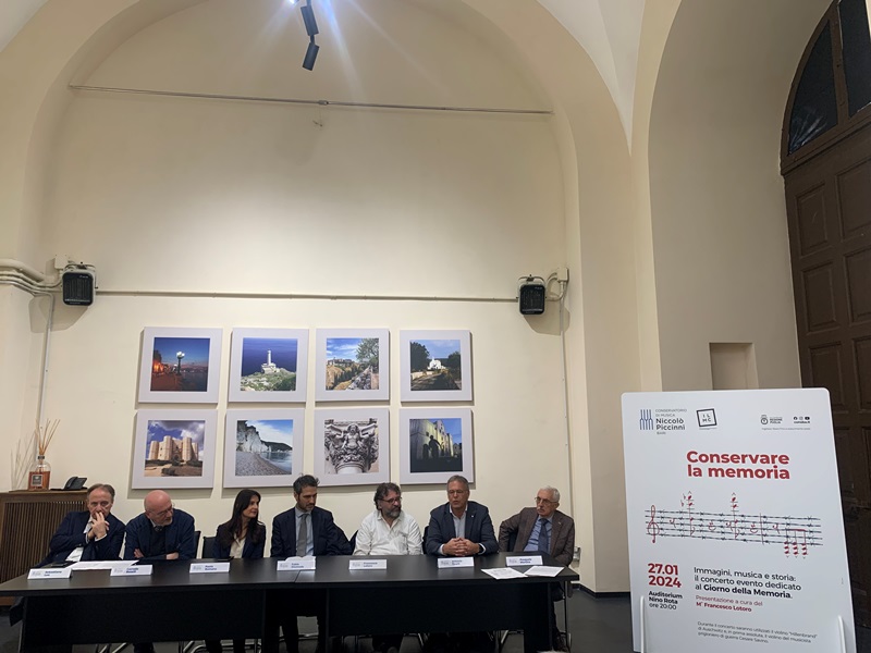 GIORNO DELLA MEMORIA PRESENTATO IL CONCERTO EVENTO “CONSERVARE LA MEMORIA”IN PROGRAMMA IL 27 GENNAIO AL CONSERVATORIO PICCINNI giorno,memoria
