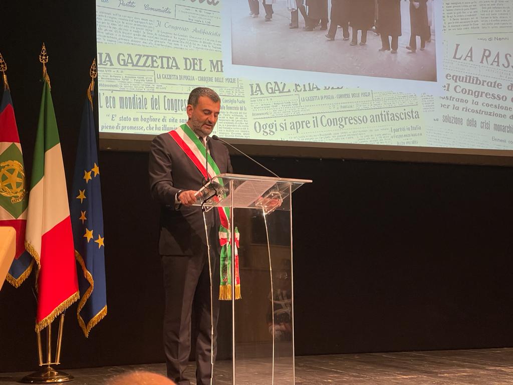 80° ANNIVERSARIO DEL CONGRESSO DEI CLN A BARI IL DISCORSO DEL SINDACO ANTONIO DECARO anniversario
