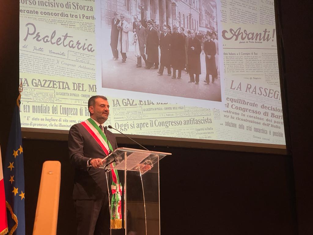 80° ANNIVERSARIO DEL CONGRESSO DEI CLN A BARI IL DISCORSO DEL SINDACO ANTONIO DECARO anniversario