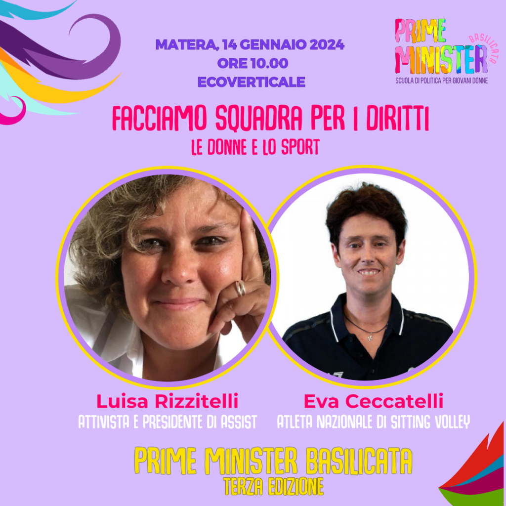 Facciamo squadra per i diritti. 4^ lezione di Prime Minister Basilicata dedicata allo sport Prime Minister