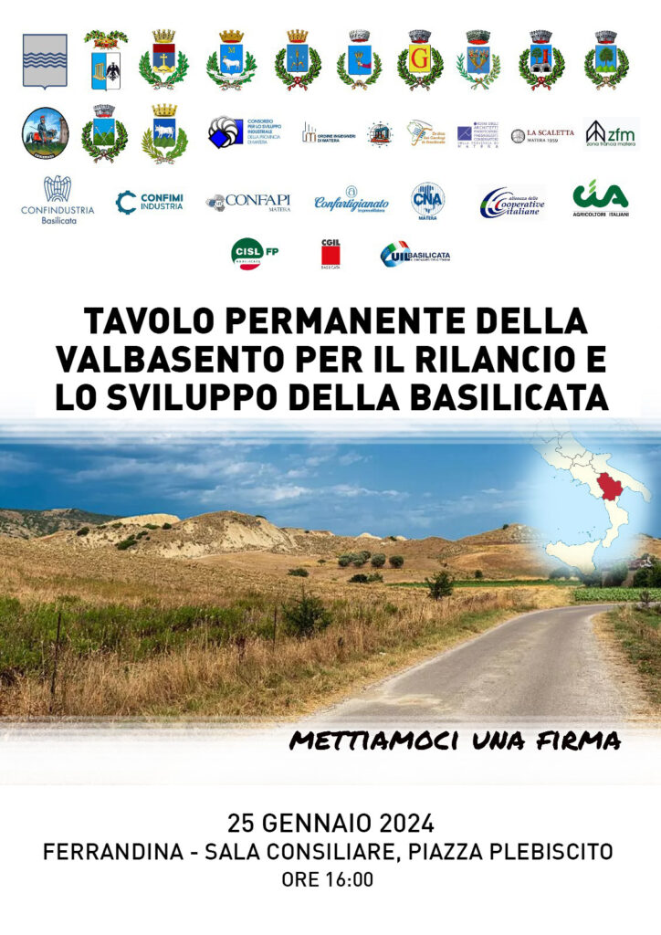 Tavolo permanente della per il rilancio e lo sviluppo della Basilicata tavolo,basilicata