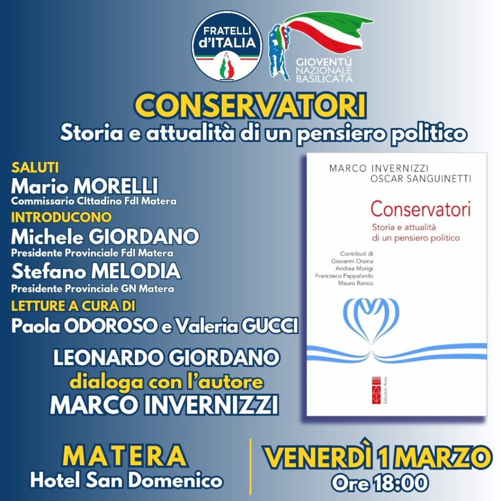 Dipartimento provinciale "Istruzione" di Fratelli d'Italia. Presentazione del saggio: “Conservatori. Storia ed attualità di un pensiero politico" fratelli d'italia
