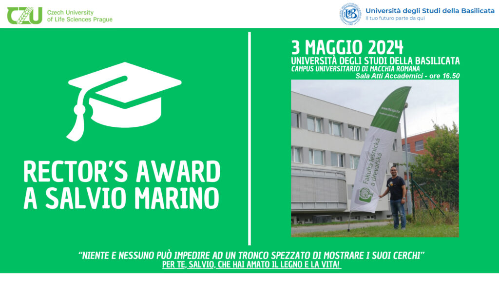 Dall’Unibas il “Rector’s Award” di Praga ai familiari di Salvio Marino lo studente potentino scomparso nel 2022