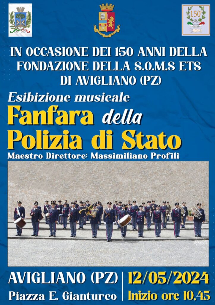 Potenza ed Avigliano 12 maggio 2024 - concerti Fanfara della Polizia di Stato fanfara,polizia di stato