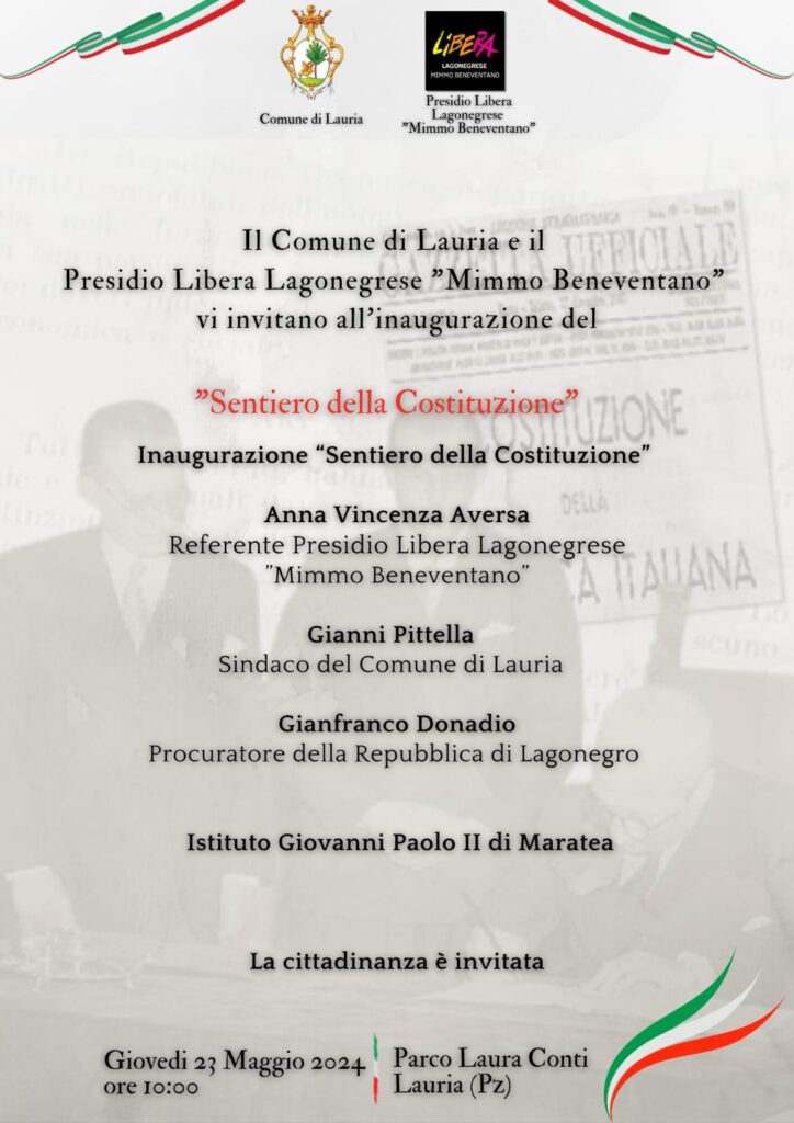 A Lauria inaugurazione del ''Sentiero della Costituzione'' lauria,costituzione