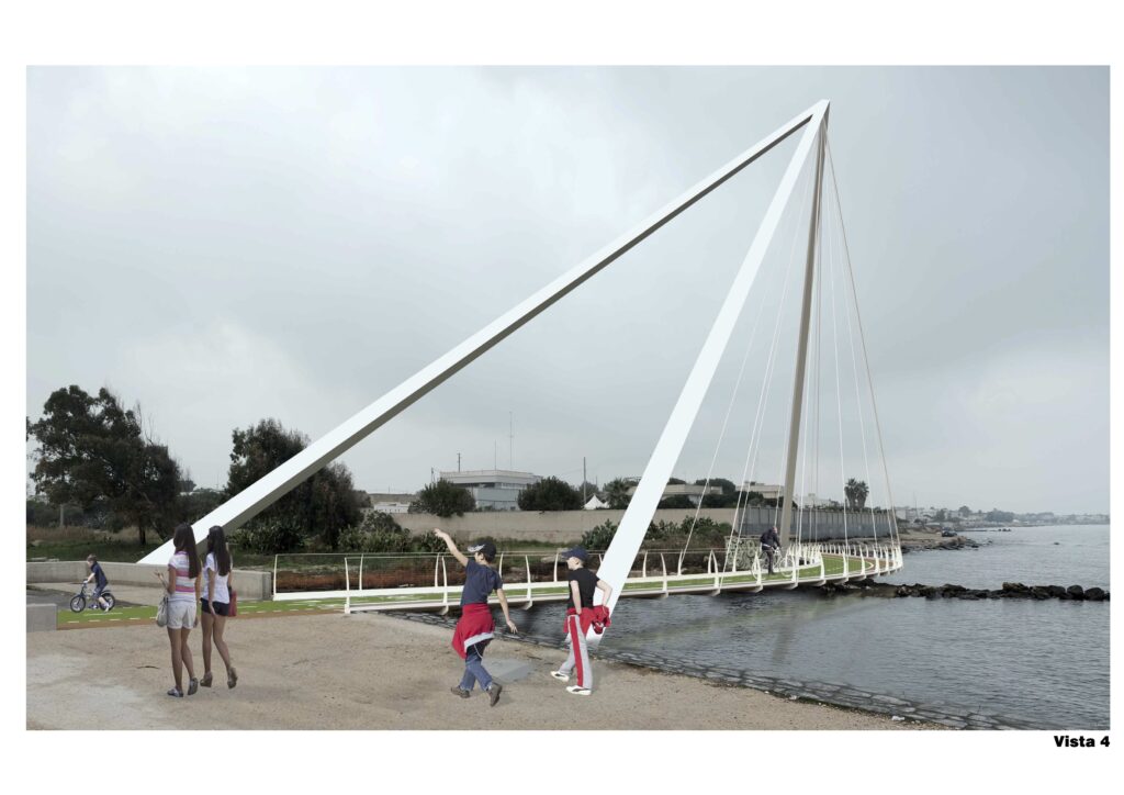 GIUNTA APPROVA PROGETTO PRELIMINARE PER LA REALIZZAZIONE DI UN PONTE CICLOPEDONALE STRALLATO SU LAMA BALICE E LA MESSA IN SICUREZZA DELL’ITINERARIO CICLABILE LUNGO STRADA DEL BARACCONE progetto