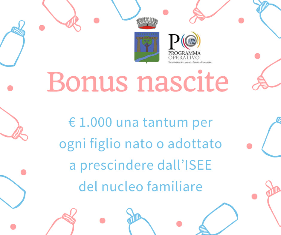 A Paterno arriva il Bonus nascite. bonus