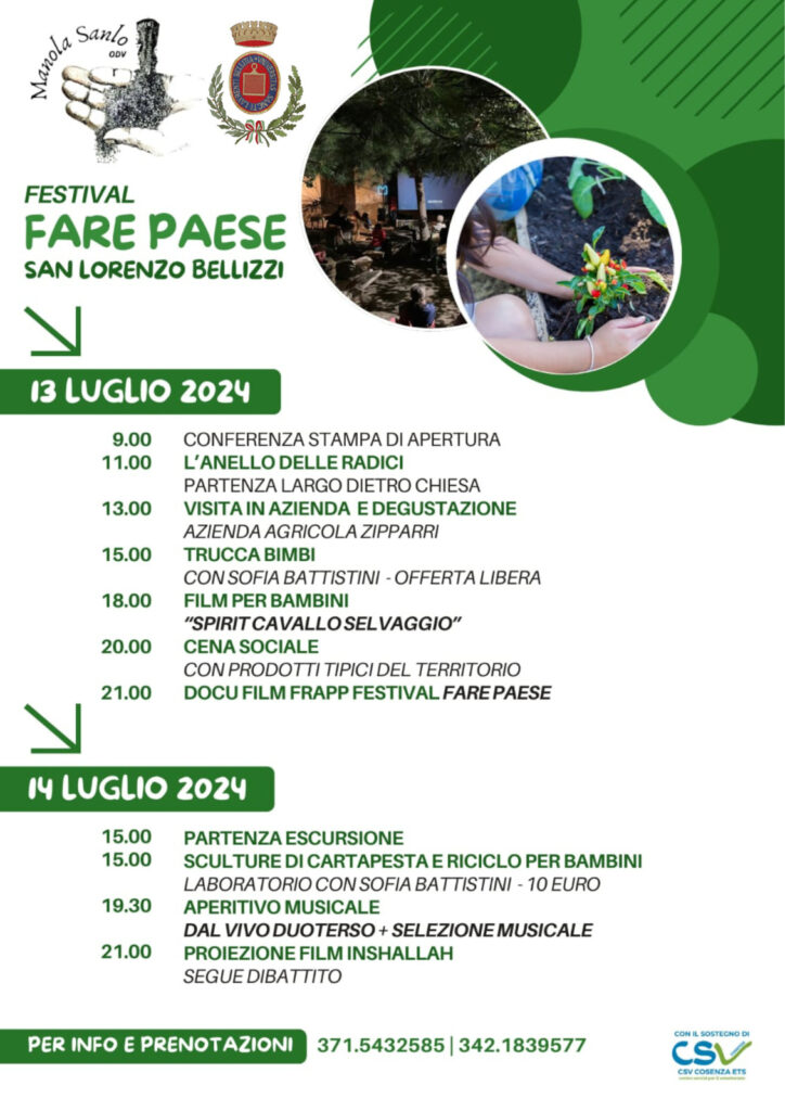FESTIVAL DEL FARE PAESE A SAN LORENZO BELLIZZI paese