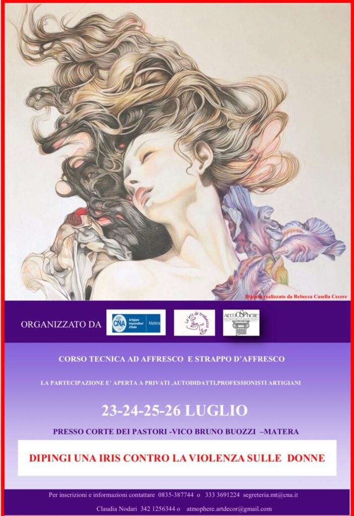 Cna Matera presenta nuova sessione del progetto “Impara l’arte e non metterla da parte” con “Camp Art Immersion” dedicato alla tecnica del “buon fresco” nei Sassi di Matera matera