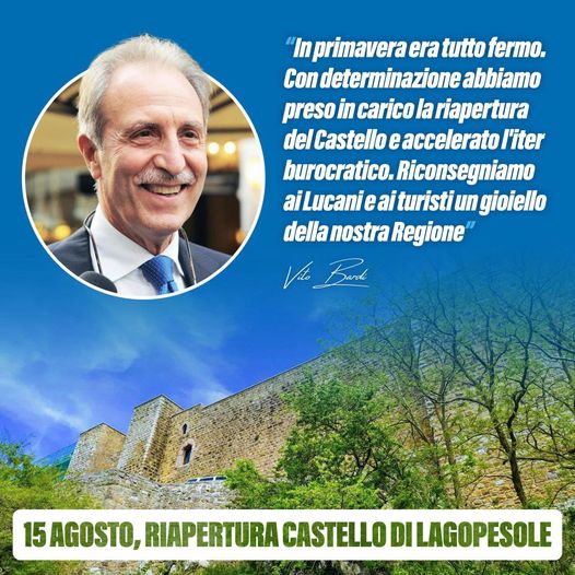 Bardi: dal 15 agosto riapre il castello di Lagopesole Bardi