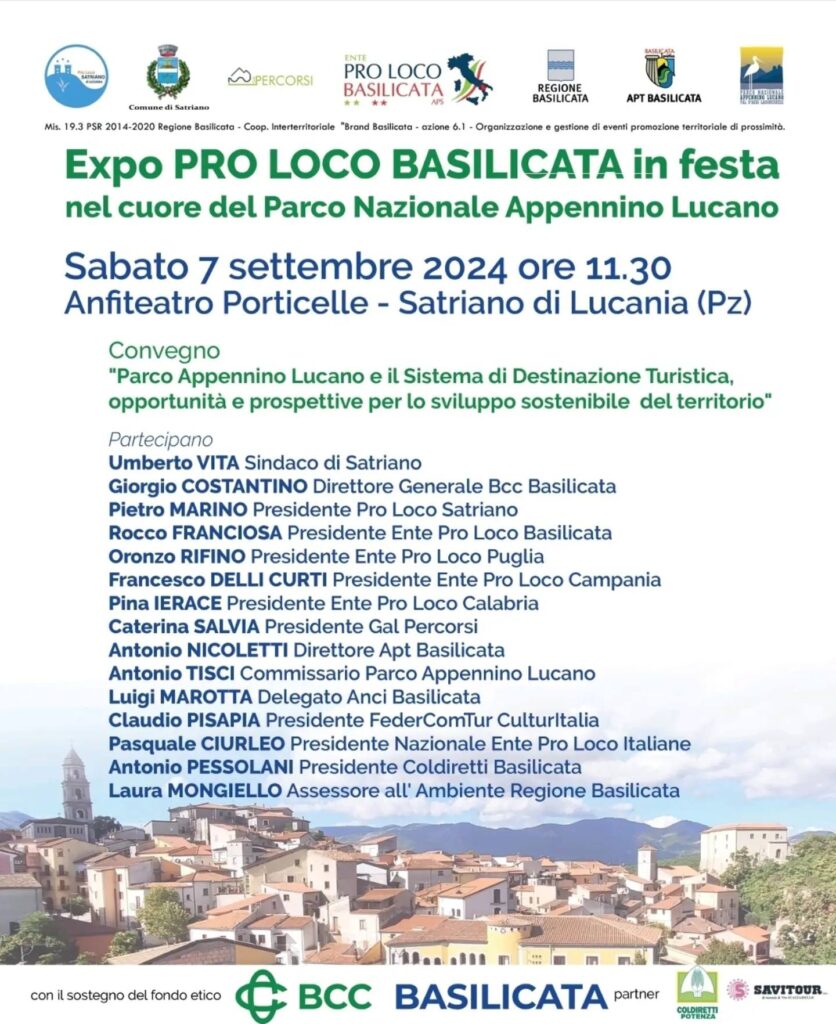 A Satriano di Lucania l'Expo Pro Loco Basilicata in festa per promuovere l'ambiente, l'artigianato e l'enogastronomia lucana pro loco