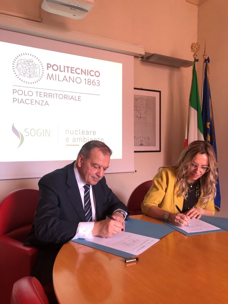 Sogin e Polo territoriale di Piacenza del Politecnico di Milano firmano accordo di collaborazione didattica universitaria collaborazione,accordo