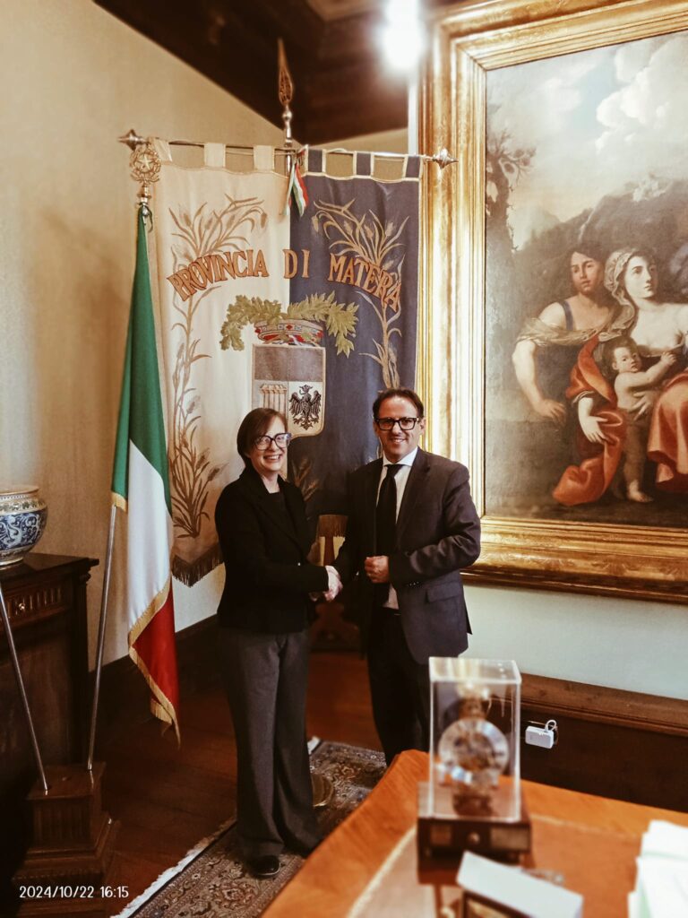 Provincia di Matera, il Presidente Francesco Mancini ha incontrato la neo consigliera Valentina Celsi.