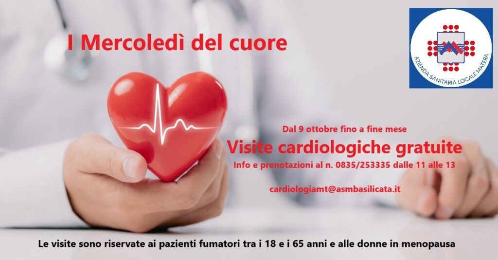 MATERA: l’Azienda Sanitaria di Matera ha organizzato “I mercoledì del cuore”