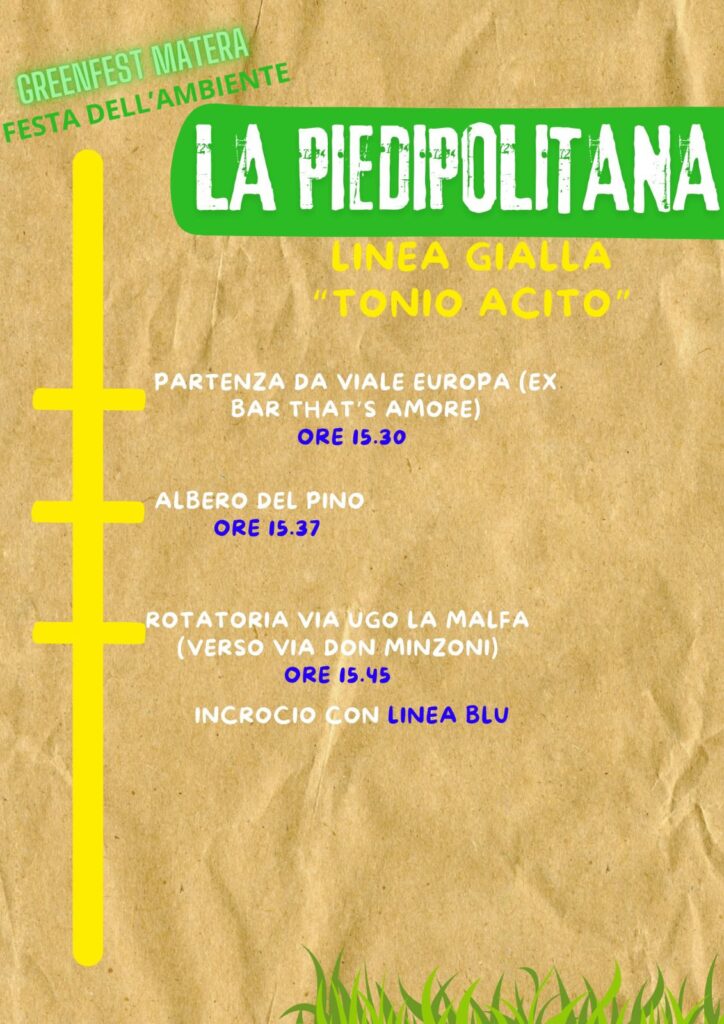 Domenica 20 ottobre la prima “Green Fest – Festa dell’ambiente” a Matera.