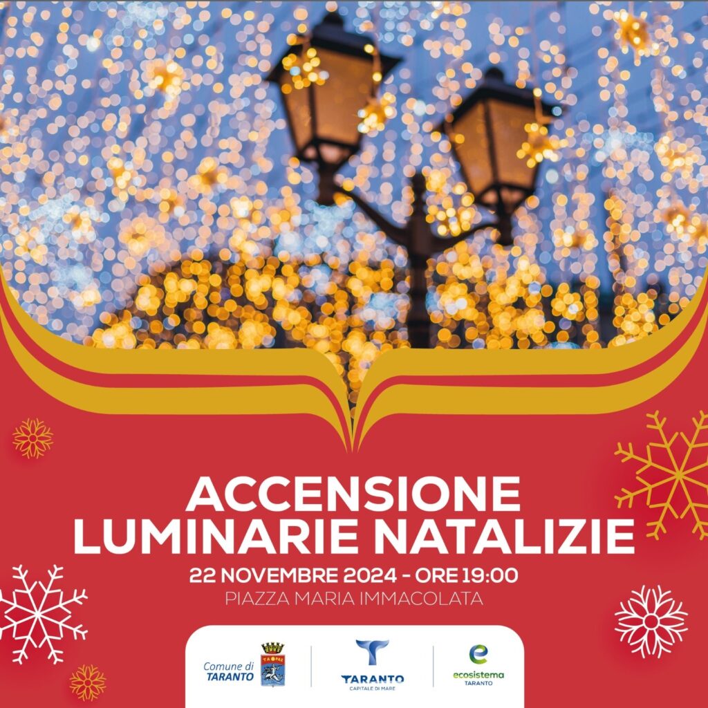 INIZIA IL LUNGO NATALE TARANTINO. LE LUMINARIE E LA PISTA DI PATTINAGGIO SUL GHIACCIO PER UNA CITTA’ PIU’ BELLA ED ATTRATTIVA