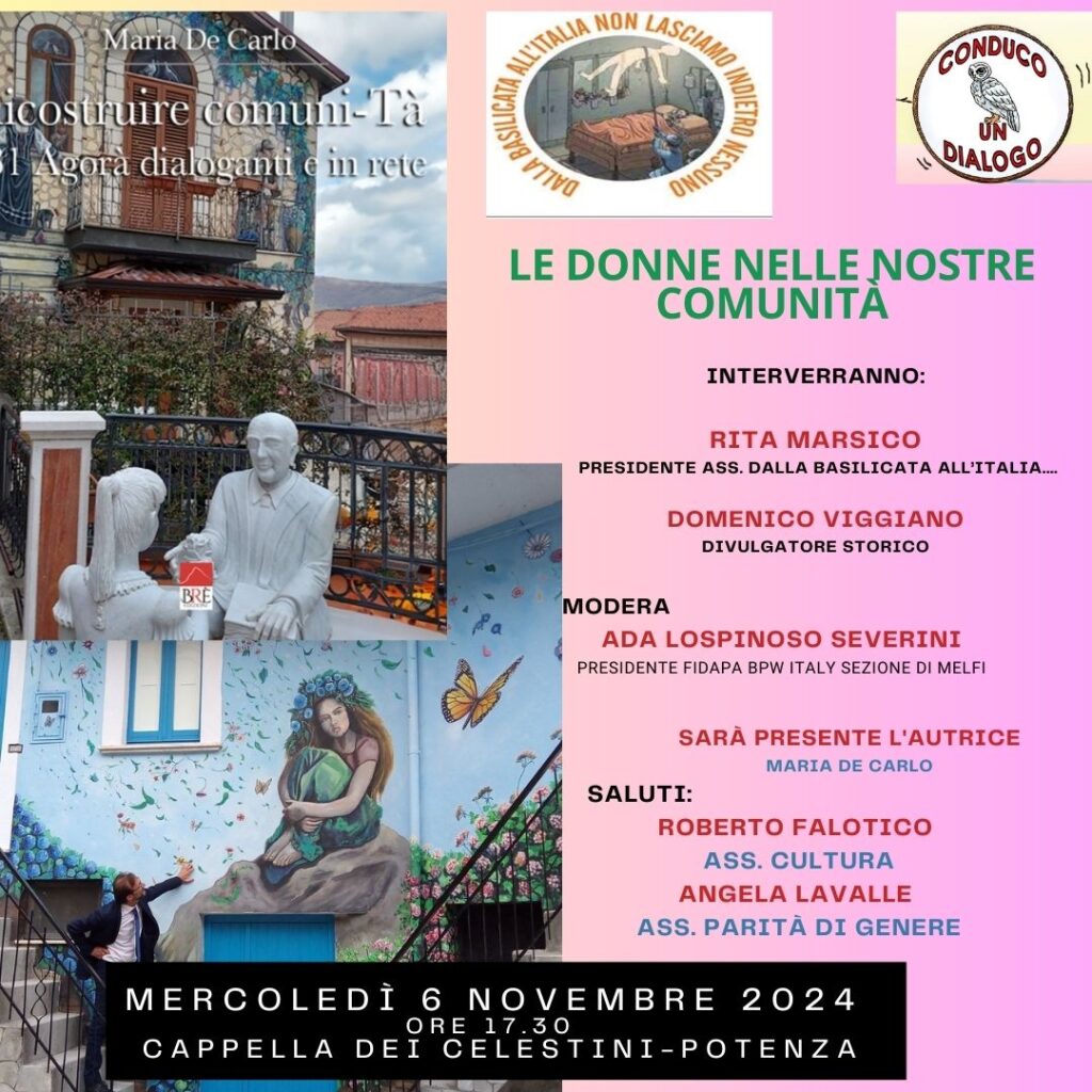 A Potenza l'evento "Le donne nelle nostre comunità"