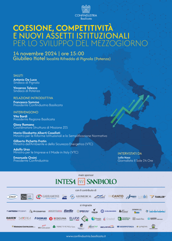 Assemblea Pubblica Confindustria Basilicata - 14 novembre - ore 15 - Giubileo Hotel