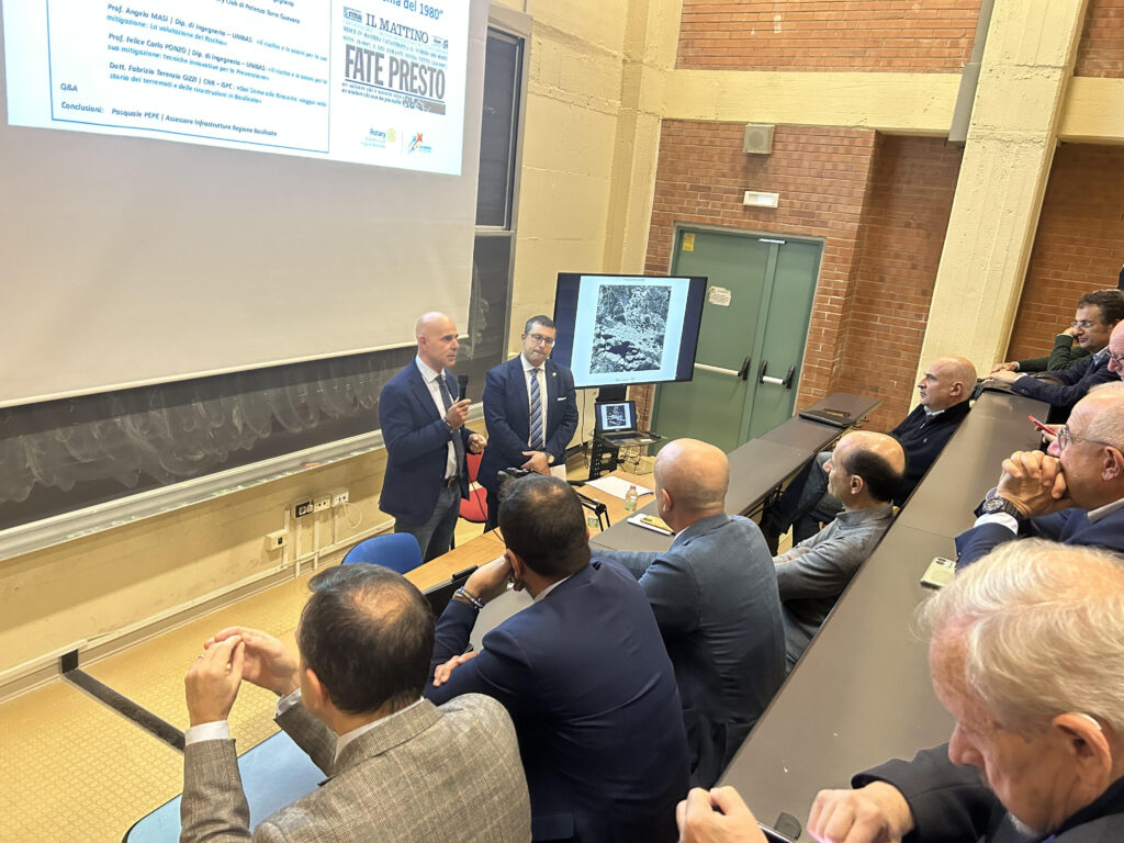 Terremoto, Rotary club Torre Guevara Potenza all’Università per raccontare con esperti di ricerca, protezione Civile e istituzioni la resilienza dei lucani