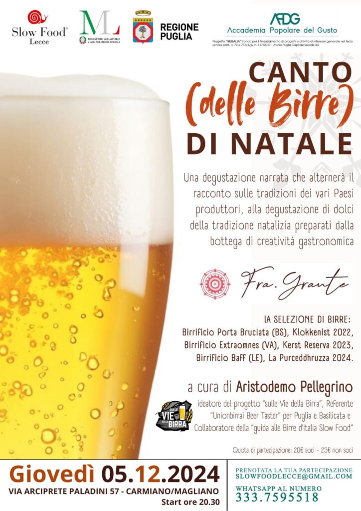 Canto delle Birre di Natale con SlowFood Lecce
