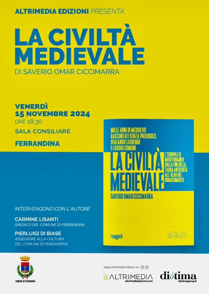 "La civiltà medievale": venerdì 15 novembre 2024 presentazione a Ferrandina