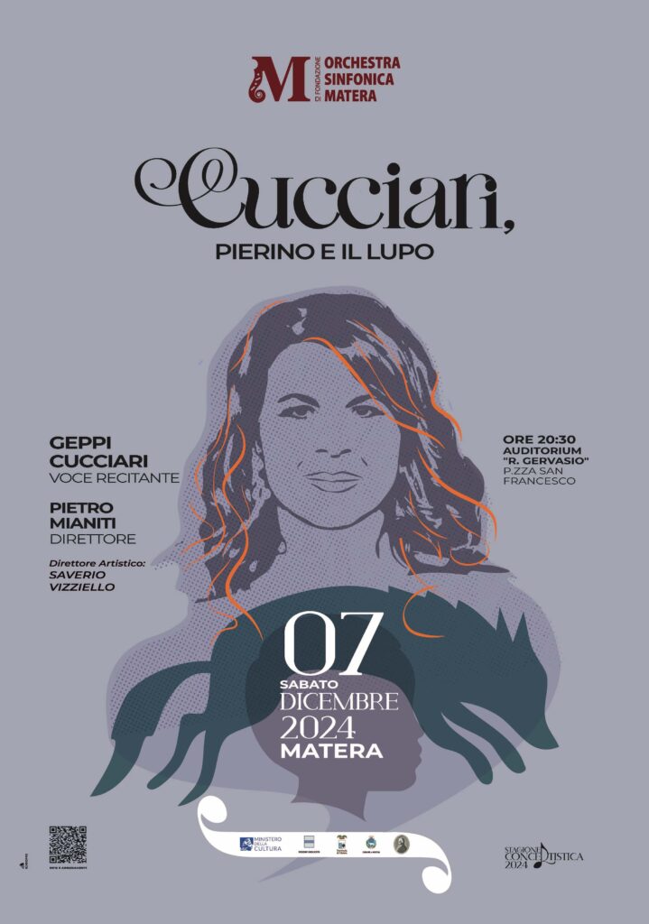 OSM - CUCCIARI, PIERINO E IL LUPO - sabato 7 dicembre concerto nella città dei Sassi dell’ORCHESTRA SINFONICA DI MATERA