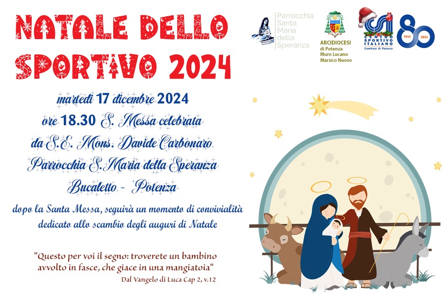 Potenza - IX edizione del “Natale dello Sportivo”, martedì 17 dicembre
