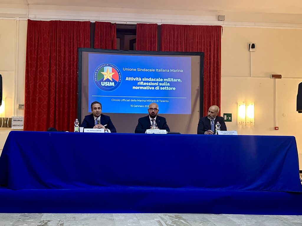 Grande successo per il 1° convegno dell'Unione Sindacale Italiana Marina presso il Circolo Ufficiali Marina Militare di Taranto. Taranto