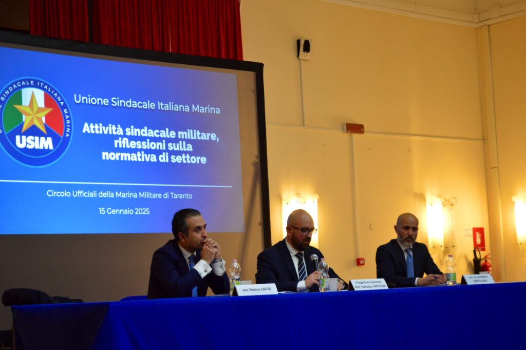 Grande successo per il 1° convegno dell'Unione Sindacale Italiana Marina presso il Circolo Ufficiali Marina Militare di Taranto. Taranto