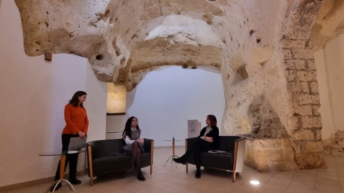 La conferenza stampa alla Fondazione Sassi da six Sissi Ruggi - Patrizia Minardi - Maria Giovanna Salerno