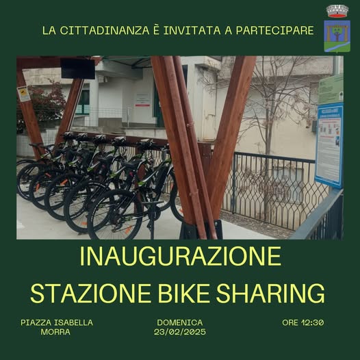 A Paterno il Comune inaugura una stazione di bike sharing.