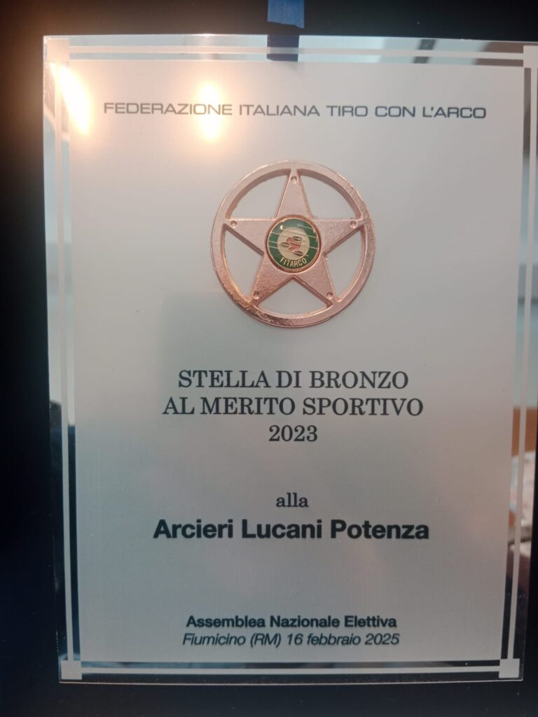 ASD Arcieri Lucani Potenza ottengono la Stella di Bronzo FITARCO
