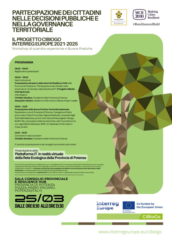 Presentazione Piattaforma IT e in Realtà Virtuale della Rete Ecologica Provinciale - 25 MARZO 2025 - Sala Consiglio Provinciale e Resilience HUB