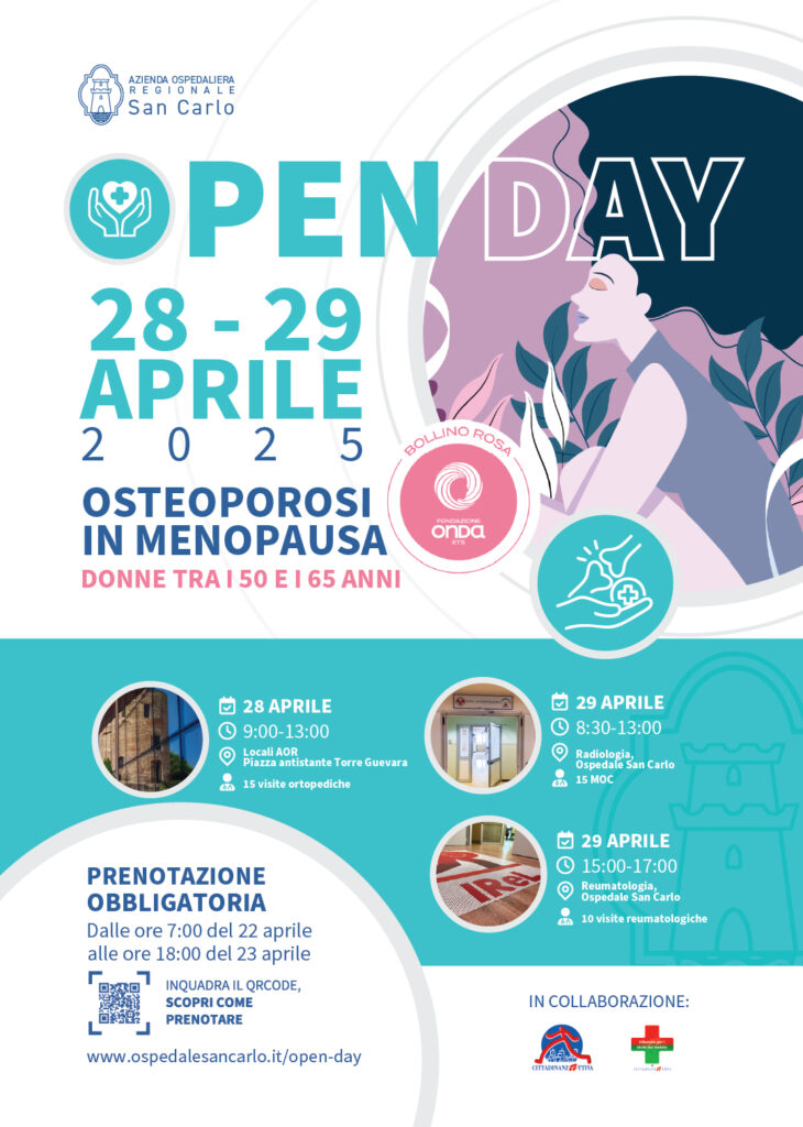 Al via le visite gratuite con 'Il San Carlo torna in centro'. Osteoporosi in menopausa: prenotazioni aperte dal 22 al 23 aprile San carlo