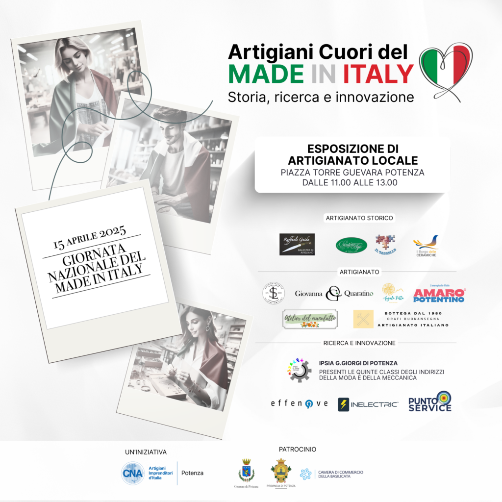 CNA Territoriale Potenza celebra il Made in Italy con un'esposizione di artigianato locale in piazza Torre Guevara