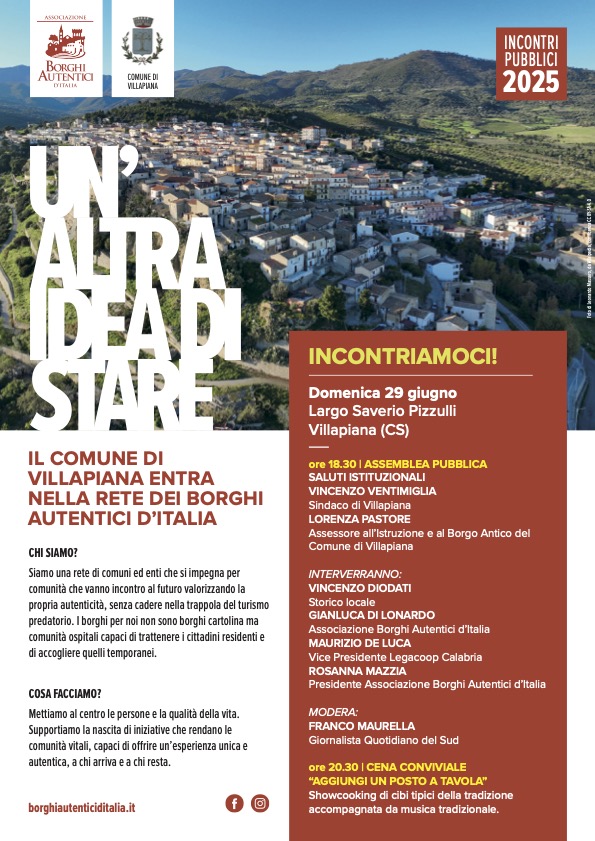 VILLAPIANA BORGO AUTENTICO D’ITALIA. IL COMUNE CALABRESE VERSO L’INGRESSO NELLA RETE BAI