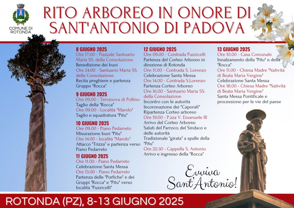 A Rotonda oggi entra nel vivo la festa più attesa, quella in onore di Sant'Antonio da Padova Rotonda
