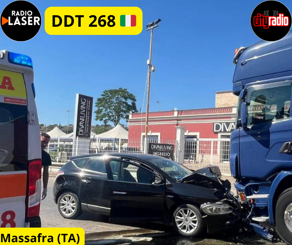 MASSAFRA (TA) Grave incidente sulla Statale 7: intera famiglia in ospedale, coinvolto un tir.