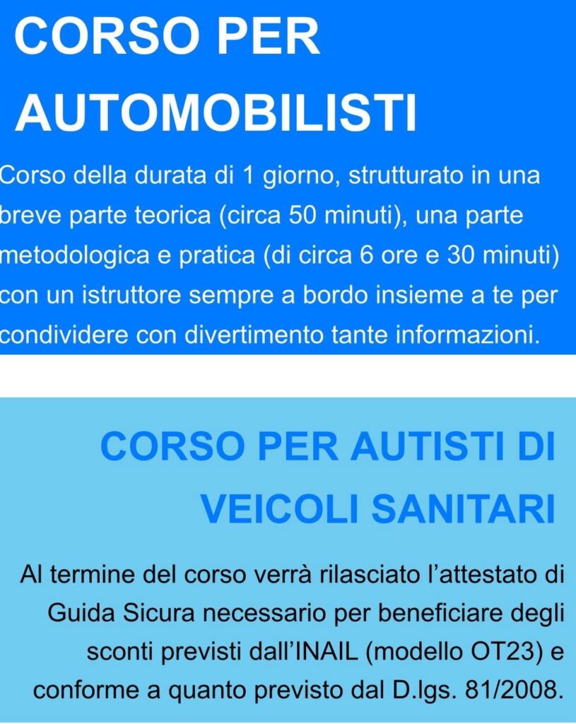 CORSO DI GUIDA SICURA A GINOSA! corso